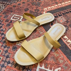 Madewell Boardwalk Double-Strap Slide Sandal, Leather, Desert Camel